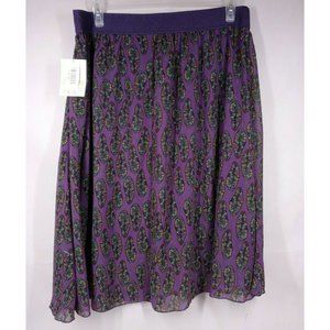 NWT LuLaRoe Lola Purple With Colorful Feathers Design Size 2XL